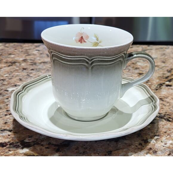Mikasa Country Estate Cup & Saucer Brown/Green #D8800 Autumn Vale - Picture 1 of 15